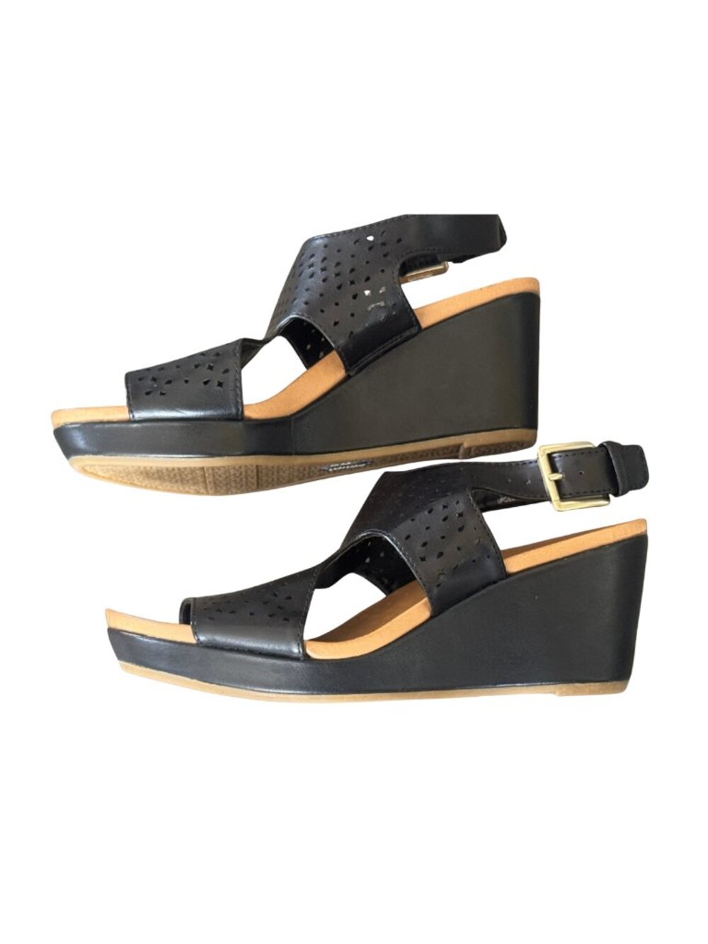Dr. Scholl's Black Wedge Sandals Women's Size 6 Comfort Slingback NWOT